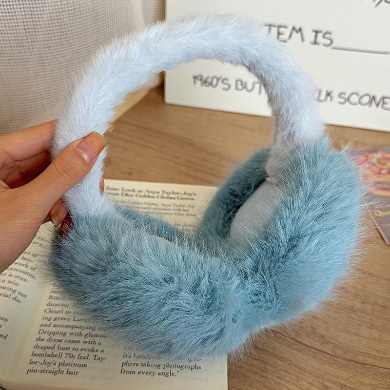 Luochi Knitting Plush Earmuffs for Women - Cute Fluffy Ear Protection for Winter, Cycling, and Cold Weather