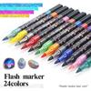 12/24 Stück Glitzernde Farbige Textmarker Weiche Spitze Graffiti Malstift Flash Marker Stift Studenten