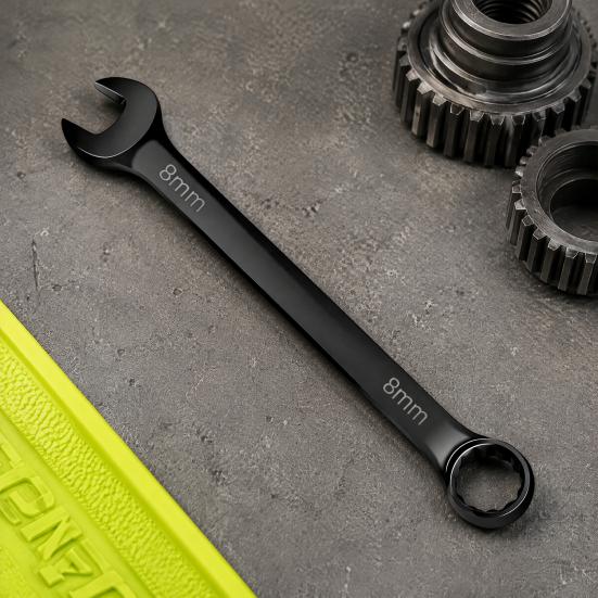 Heavy Duty Steel Spanner Double End Combination Wrench, Heavy-Duty Metric Hexagonal Bolt Tightening Tool High-Strength for Automotive Construction
