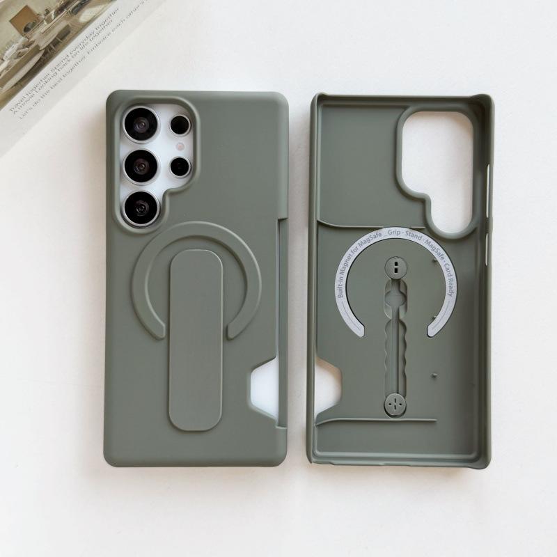 Case for Samsung S26 S25 S24 ULTRA Skin-feeling Stent Protective Cover Shock Proof Anti-Fingerprint Tough Case With Holder Plain