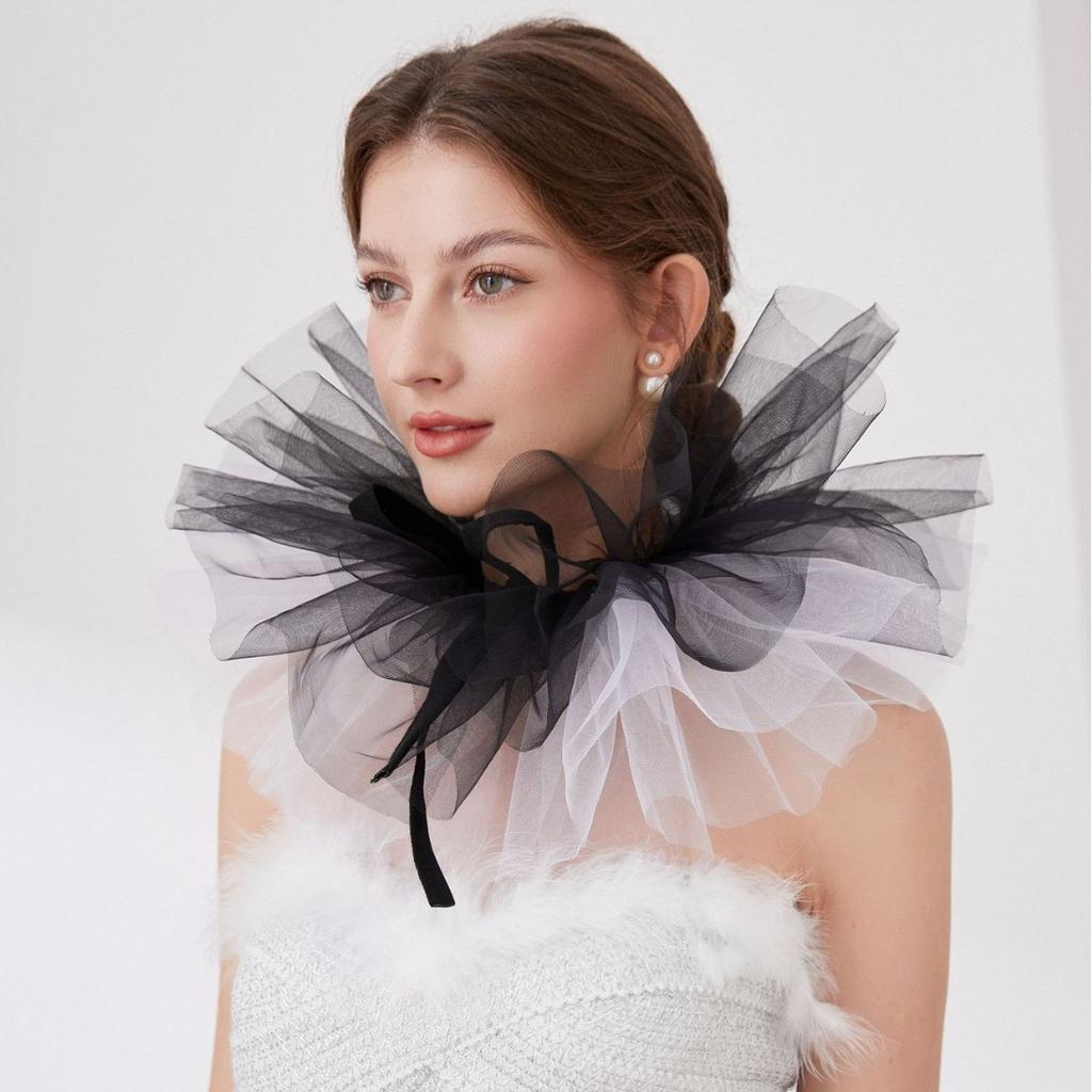 Woman Detachable False Collar Spring Girls Clothes Shoulder  Shawl Necklace for Shirt or Dress Ruffled Laple Fake Collars