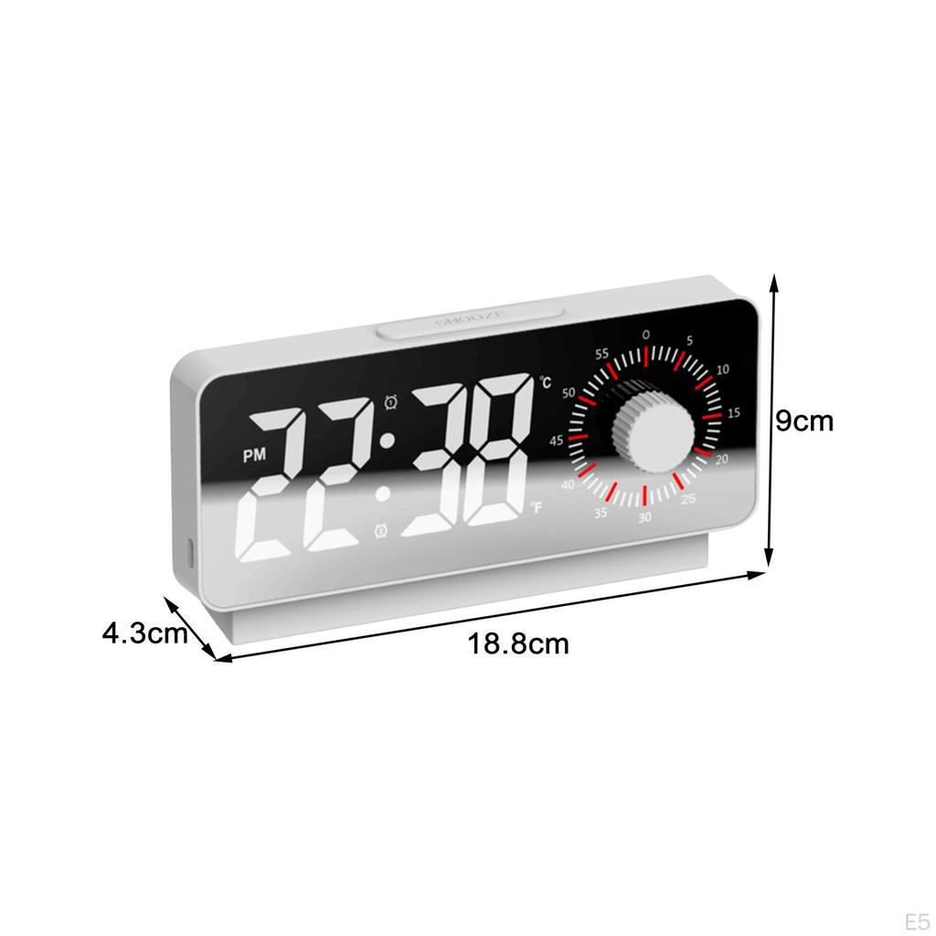 Digital Alarm Clock with Timer Bedside USB Dimmable Minimalistic Clocks for