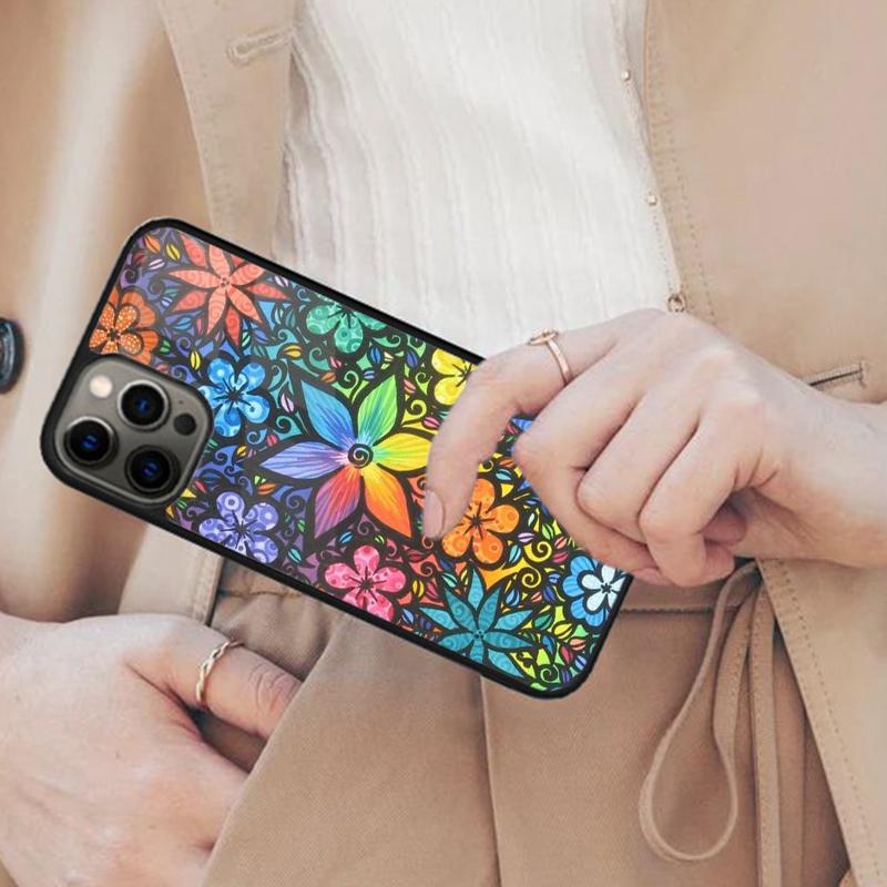 Flower Rainbow Colour Pattern Magnetic Phone Case For APPLE iPhone 17 Air 16 14 13 12 Pro Max 15 Plus With MagSafe Cover