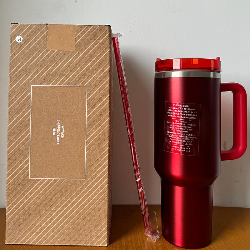 

Кружка для кофе со льдом, 40 унций, стакан с ручкой, крышкой, соломинкой, термос из нержавеющей стали с вакуумной изоляцией 40 OZ