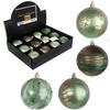 Plastic Baubles 12 PCS 8CM MIX Green Color