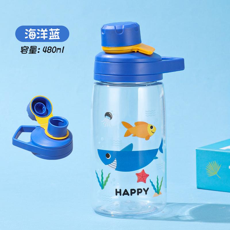 Large capacity children s cartoon pattern water cup men s and women s portable plastic water cup .