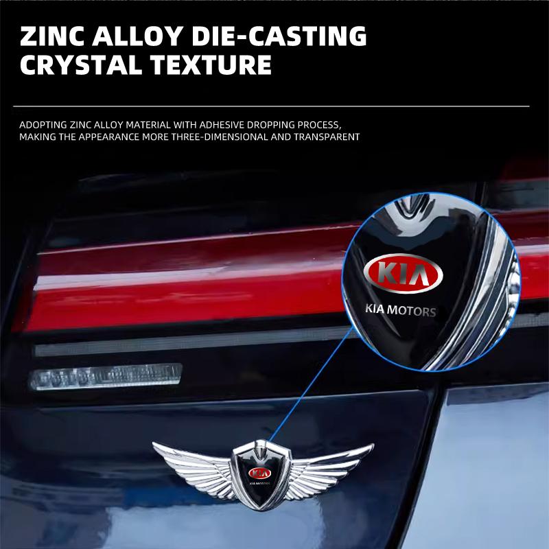 3D Wings Metal Shield Logo Metal Sticker Decorate Car Accessories For Kia Cerato