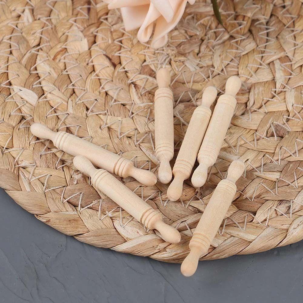 10pcs Mini Doll House Wooden Rolling Pin Simulation Kitchen Accessories  Children