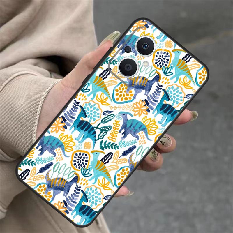 Cute Dino Dinosaur Case For OPPO Reno 14 12 11 10 13 Pro 14F 13F 12F 11F 8 7 Lite OPPO Find X9 X8 X6 Pro Cover