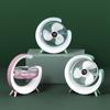 USB Personal Fan 3 Speeds Small Cooling Fan with Colorful Light Portable Table Fan for Home Office Bedroom Dorm Summer Gift