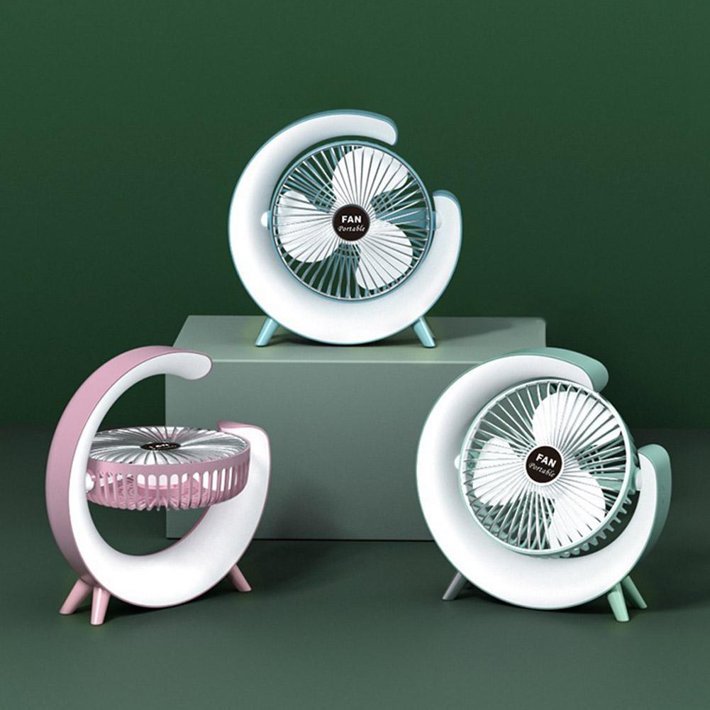 USB Personal Fan 3 Speeds Small Cooling Fan with Colorful Light Portable Table Fan for Home Office Bedroom Dorm Summer Gift