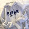 2025 Men's Retro Hooded Sweatshirt: Autumn/Winter, Velvet-Thickened, Loose Fit, Trendy Large Size Outerwear