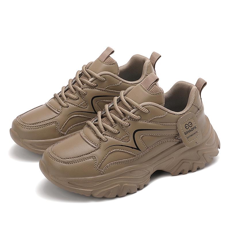 2025 Women’s Waterproof Leather Sports Shoes - Lightweight for Middle Schoolers, Autumn/Winter 42