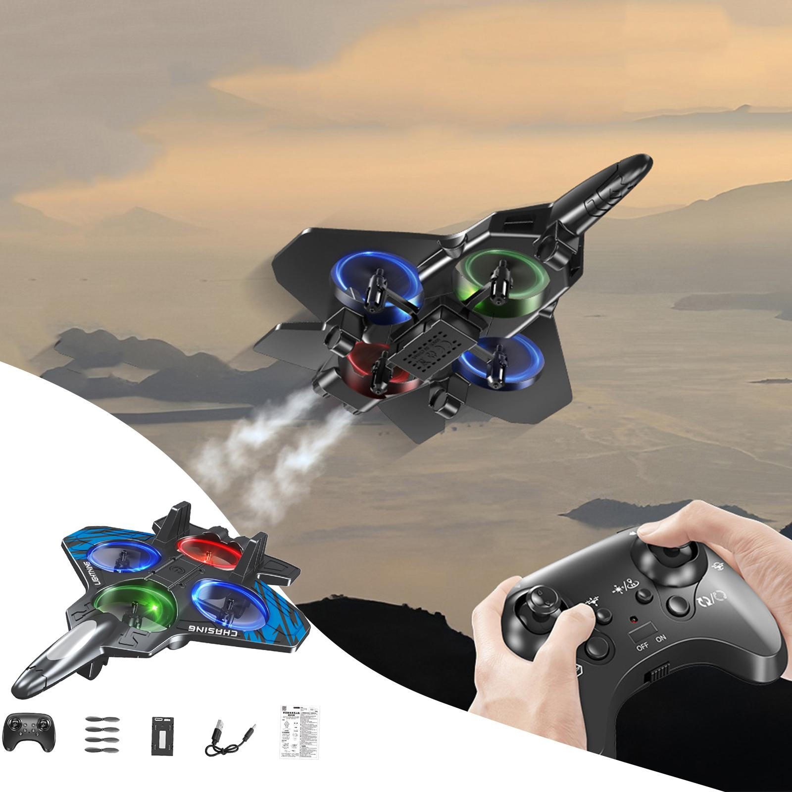 

Foam Remote Control Airplane EVA Aircraft Portable 6 Channels Outdoor Toy Easy to Fly Fighter Jet blue single battery