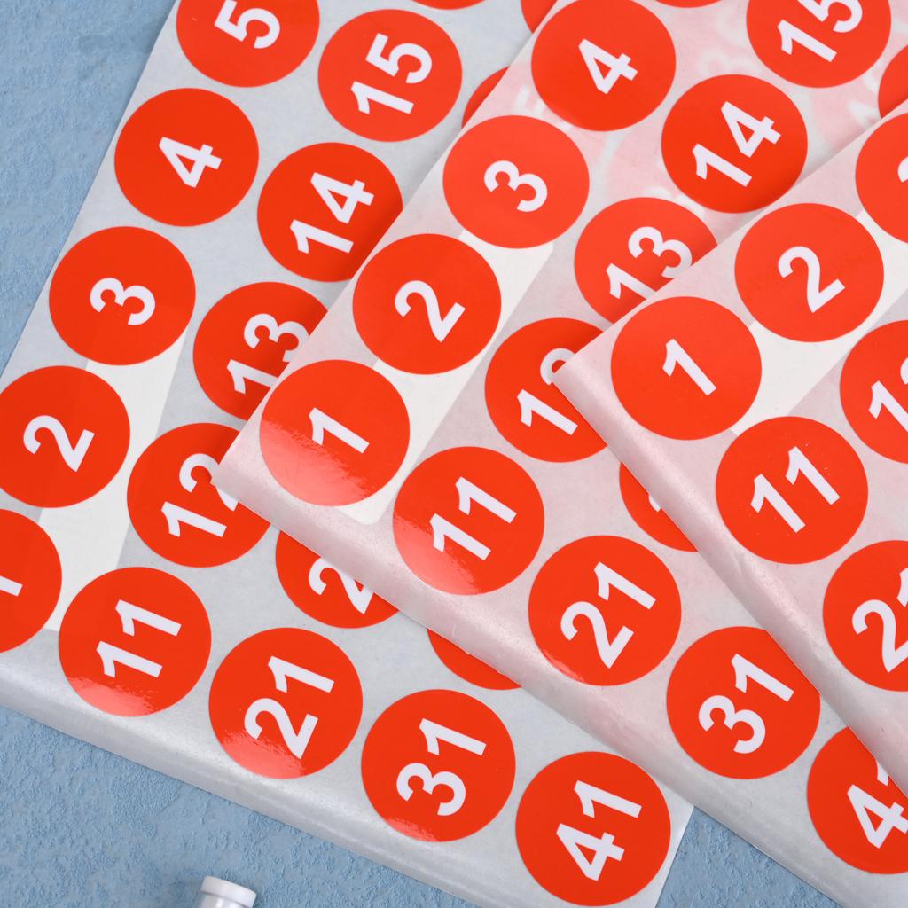 1-50 51-100 Letter Number Sticker Self-Adhesive Waterproof Labels Number Advent Stickers Calendar Number Paper Stickers Decor
