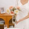 Artificial Flower Realistic Delicate Home Party Ornament Solid Color Fake Dahlias with Stem for Wedding Celebration