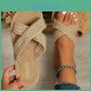 Womens Order A Size Up Fashion Trend Linen Belt With Anti Slip And Wearresistant Soft Bottom And Flat Bottom Sandals