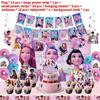 K Pop Demon Hunters Party Paper Plates Cups Napkins Set With Balloons For Birthday Celebration