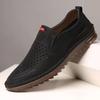 Men's Leather Shoes Spring and Summer New Soft Surface Soft Sole Business Men's Shoes Hollow Breathable Supply Shoes