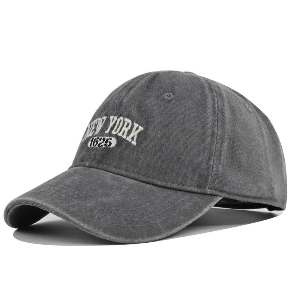 Retro Letter New York Embroidery Baseball Cap Visor Washed Cotton Baseball Hats Adjustable Peaked Cap For Man Women