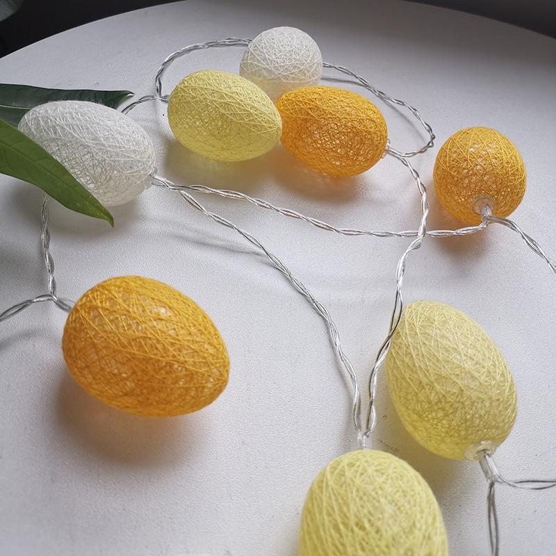 Cross-border LED Easter String Lights with Painted Eggs, Chickens & Rabbits - Indoor Decoration
