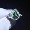 Platinbeschichteter Moissanit Quadratischer Cluster Ring für Damen Prinzessschliff Verlobungsring Simulierte Diamanten