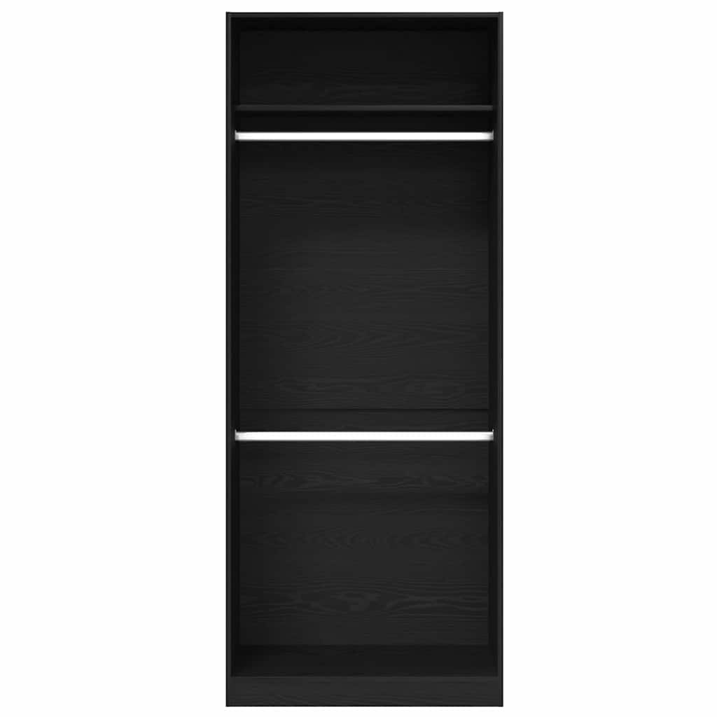 Wardrobe with Shelf Black Oak Effect 80 x 50 x 200 cm