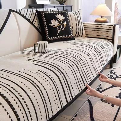 1 Stück Nordische Chenille Sofabezüge Rutschfeste Geometrische Sofakissenmatte Anti-Katzenkratzer Ecksofa Handtuch für Wohnzimmer