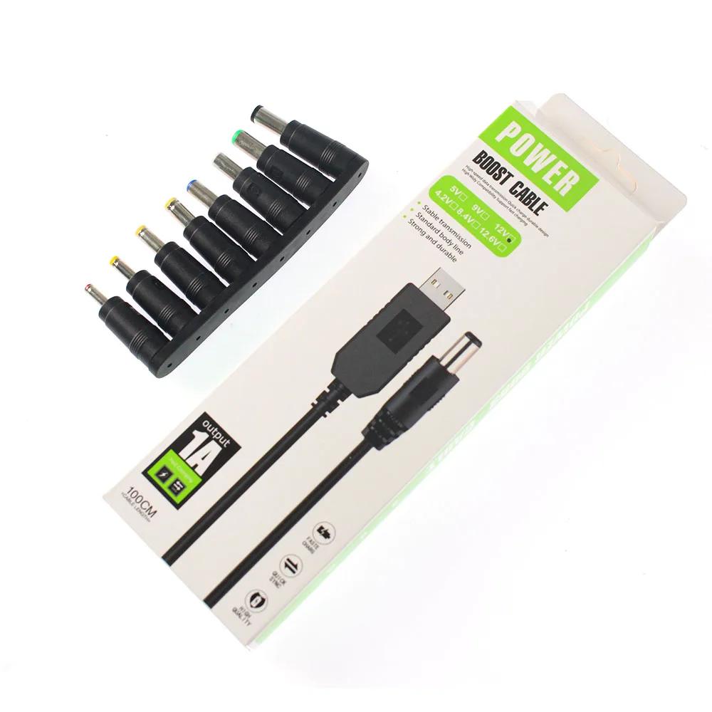 USB Power Boost Line Module DC To DC 5V 9V 12V Step-up USB Boost Cable Adapter Cable Converter 5.5mm*2.1/2.5mm Plug Box Packed