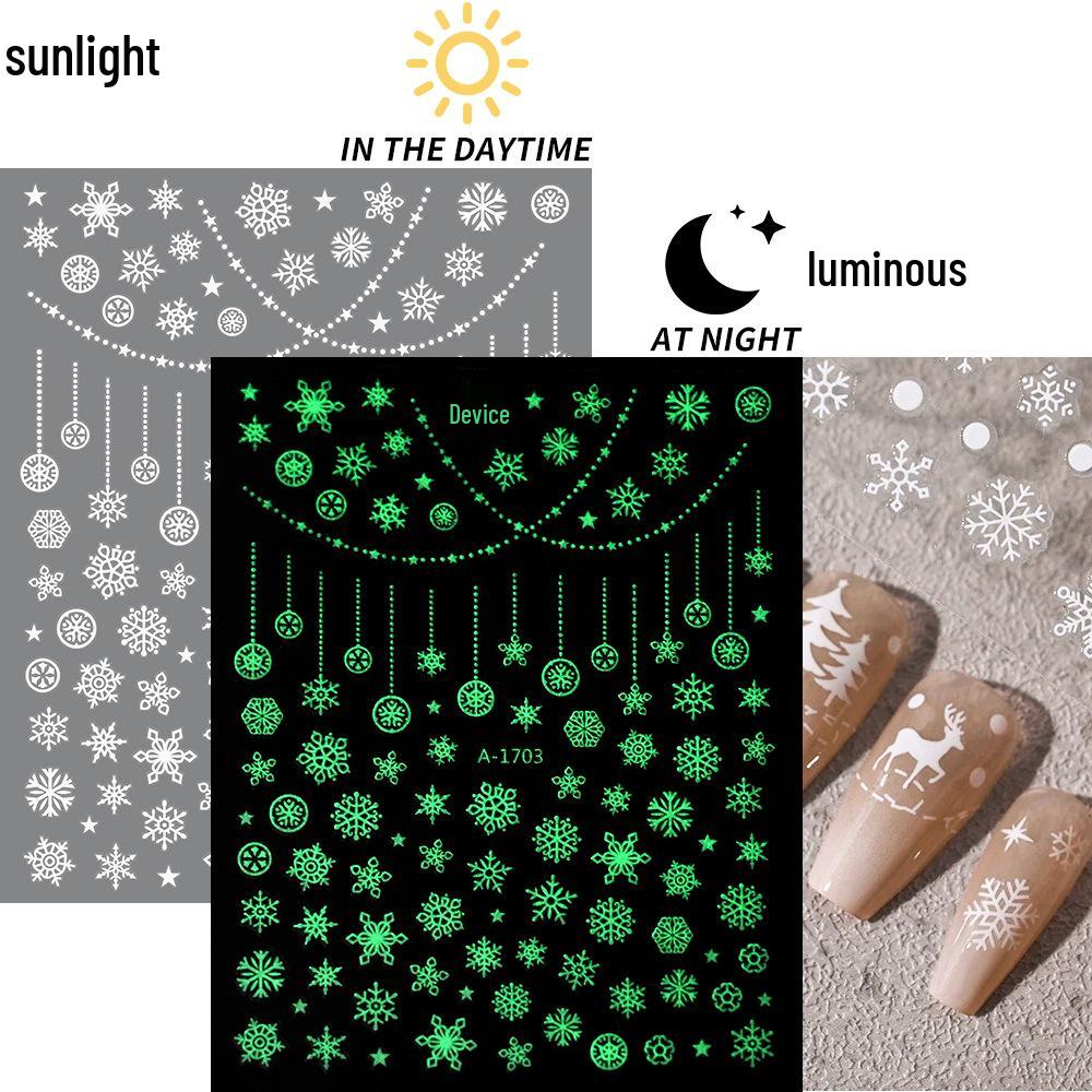 Autocolante de Crăciun 3D Laser Argint Ren & Fulg de Nea