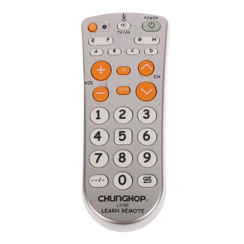 Telecomando Universale Combinato Tipo Apprendimento IR Chunghop L108E Per Tv/Sat/Dvd/Cbl/Dvb-T/Aux Tasto Grande Copia