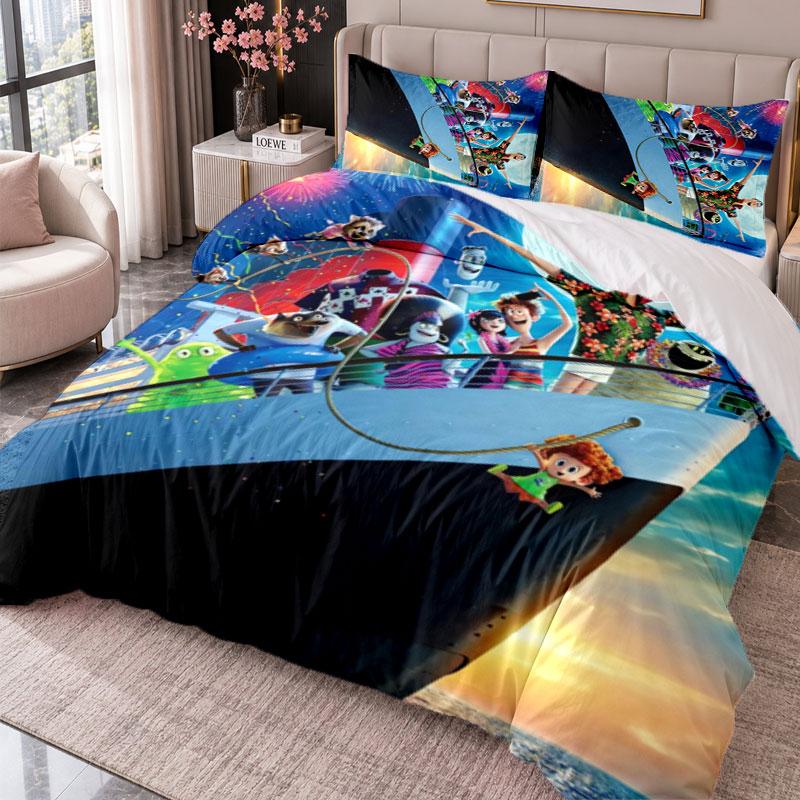Hotel Transylvania 3Pcs Bedding Set Duvet Cover With Two Pillowcases For Bedroom Home Decoration