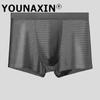 Large Size Mesh Ice Silk Men's Underwear Breathable Graphene Antibacterial Mesh Boxer Briefs Large Size Youth Shorts L XL 2XL 3XL 4XL 5XL