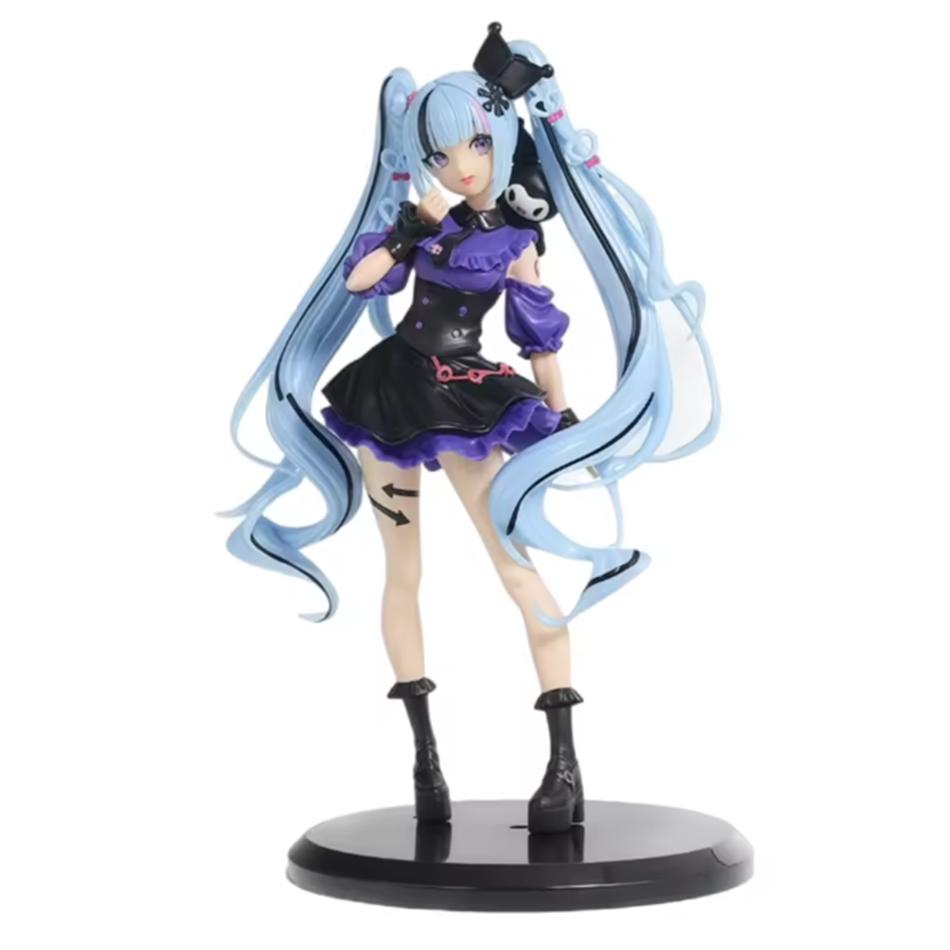 19cm Anime Little Devil Hatsune Miku Handmade Little Raccoon Miku Dark Angel Handmade PVC Model Anime Peripheral Ornaments Gifts