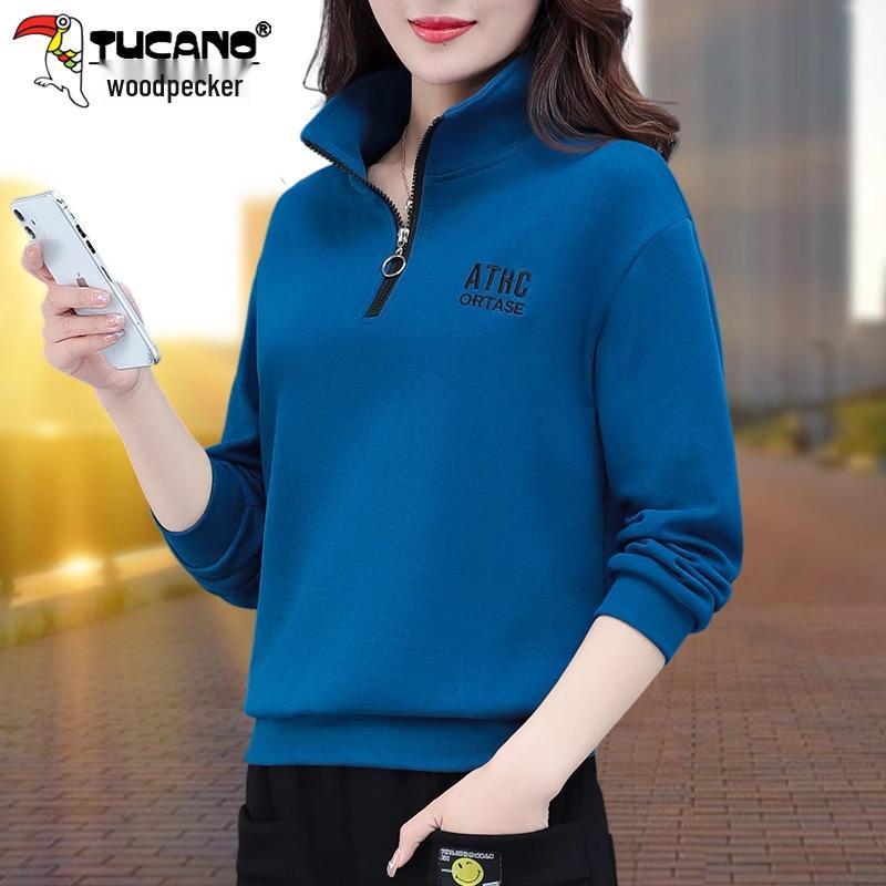 Женский свитшот на молнии до половины с флисовой подкладкой Мода ОсеньЗима 2025 2XL 6340₽