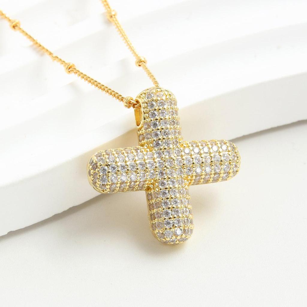26 English Letter Gold-Plated Zircon Pendant Necklace