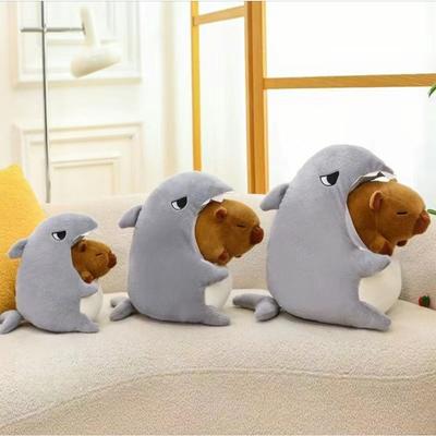 Novo tubarão capivara boneca brinquedo de pelúcia boneca infantil presente de atividade empresa criativa engraçada