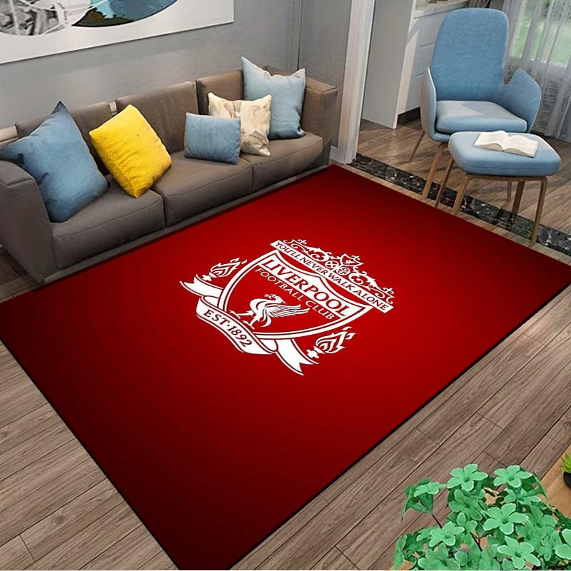 Tappeto Football Club Liverpool Tappetino da pavimento disegnato, adatto come tappetino antiscivolo per il soggiorno o il divano della camera da letto