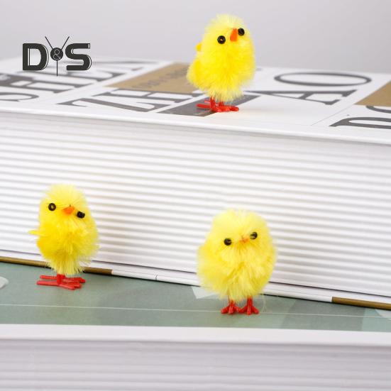 36 Pcs Easter Fur Chicks Mini Simulation Plush Chicks Small Colorful Fluffy Chicken Easter Basket Stuffer for Spring Home Garden Decor