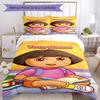 Dora Explorer Customize Your Name Bedding Set Breathable Duvet Cover with Pillowcases Home Decoration Birthday Gift
