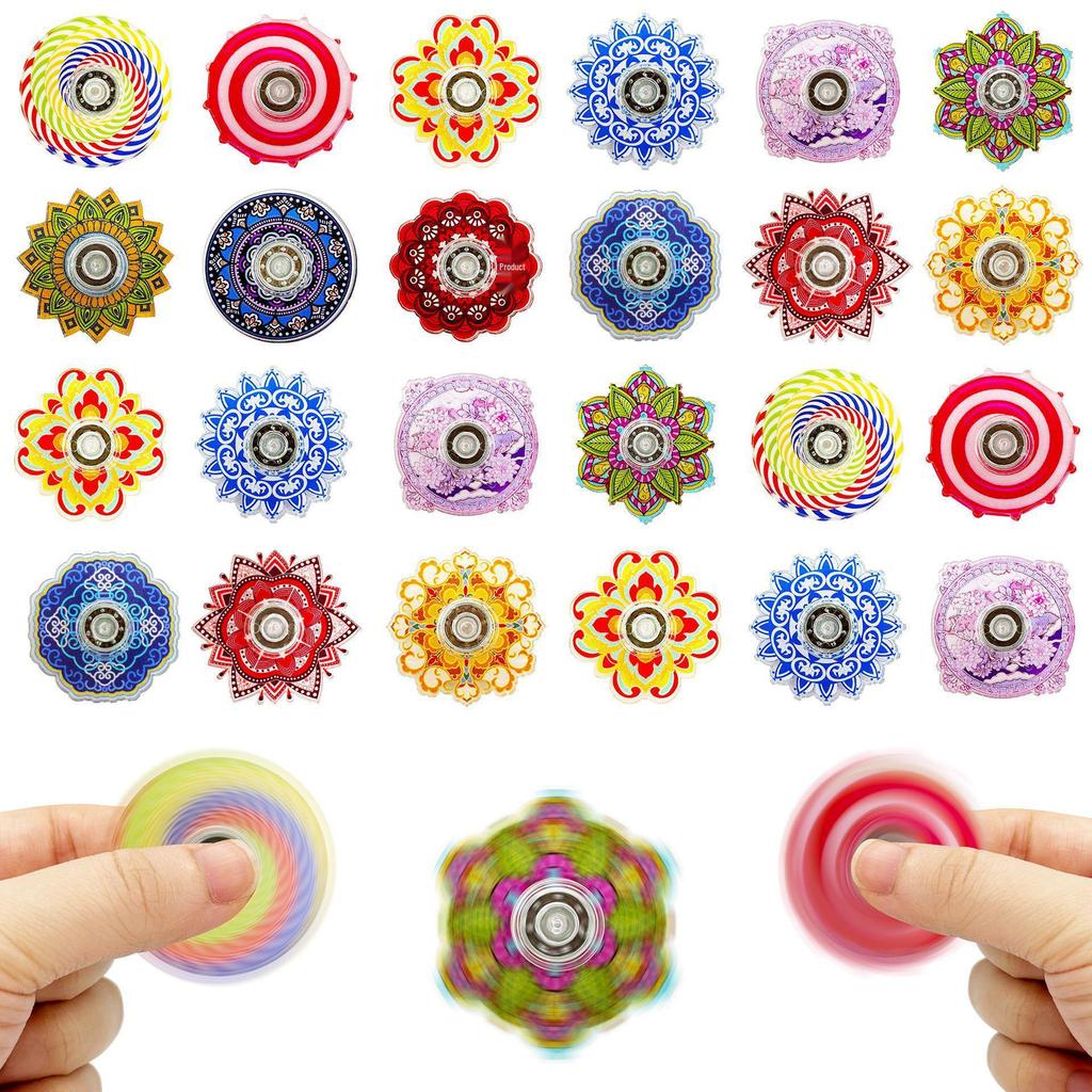 Spinner Fidget Mandala Acrilico Transfrontaliero - Giocattolo Decompressione Stampato a Colori UV