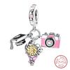 copper Camera Pendant Charm Fashion Travel Collection Bead Charms Compatible With Womens Bracelets Do It Yourself Jewellery Gifts