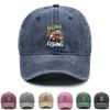 Classic Gone Fishing Dad Hat Vintage Washed Cotton with Fish Graphic Relaxed Outdoor Baseball Cap For Unisex Women