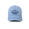 Embroidered Letter Nyc Denim Cap With Curved Brim And Windproof For Use Outdoor