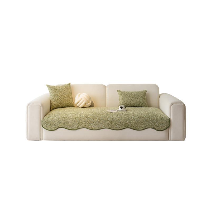 Special-shaped Chenille Sofa Cushion 2025 Four Seasons New Fixed Non-slip Seat Cushion Advanced Sense Straight Row One-piece Cover
