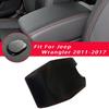 For Jeep Wrangler 2011-2017 Center Console Lid Leather Armrest Pad Cover Black