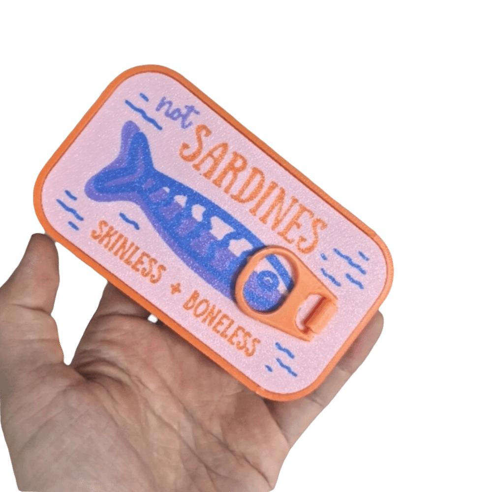 Scatola Portagioie in Stagno di Sardine Stampata in 3D Organizer Espositore per Gioielli Durevole Scatola Regalo