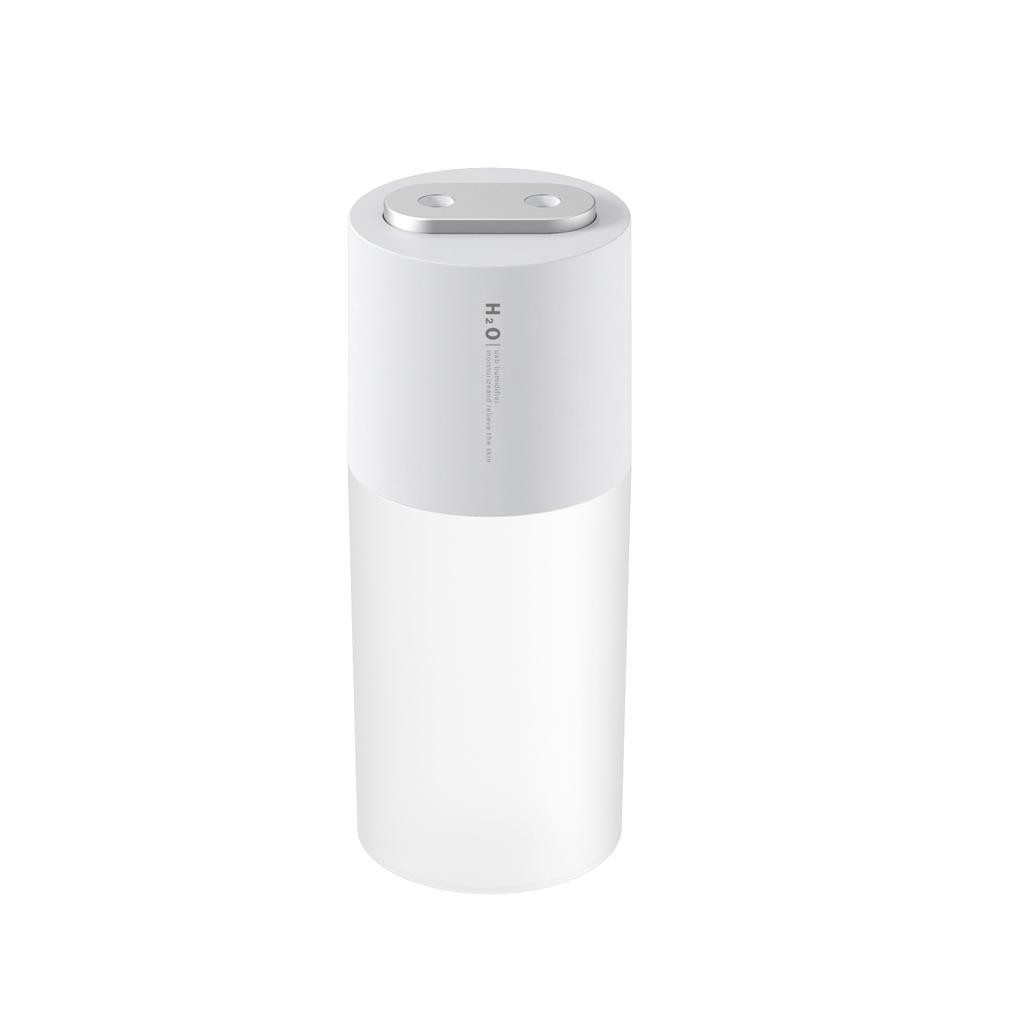 Humidifier Dual Sprayer Diffuser 3W 400ml Adjustable Air Humidifier for Home Car, White, USB