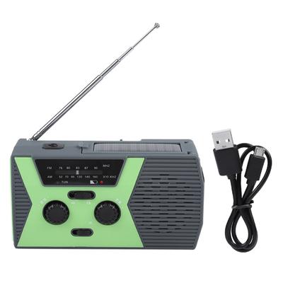 Radio Météo Solaire Extérieure à Manivelle Lampe Torche LED Radio AMFM NOAA Verte