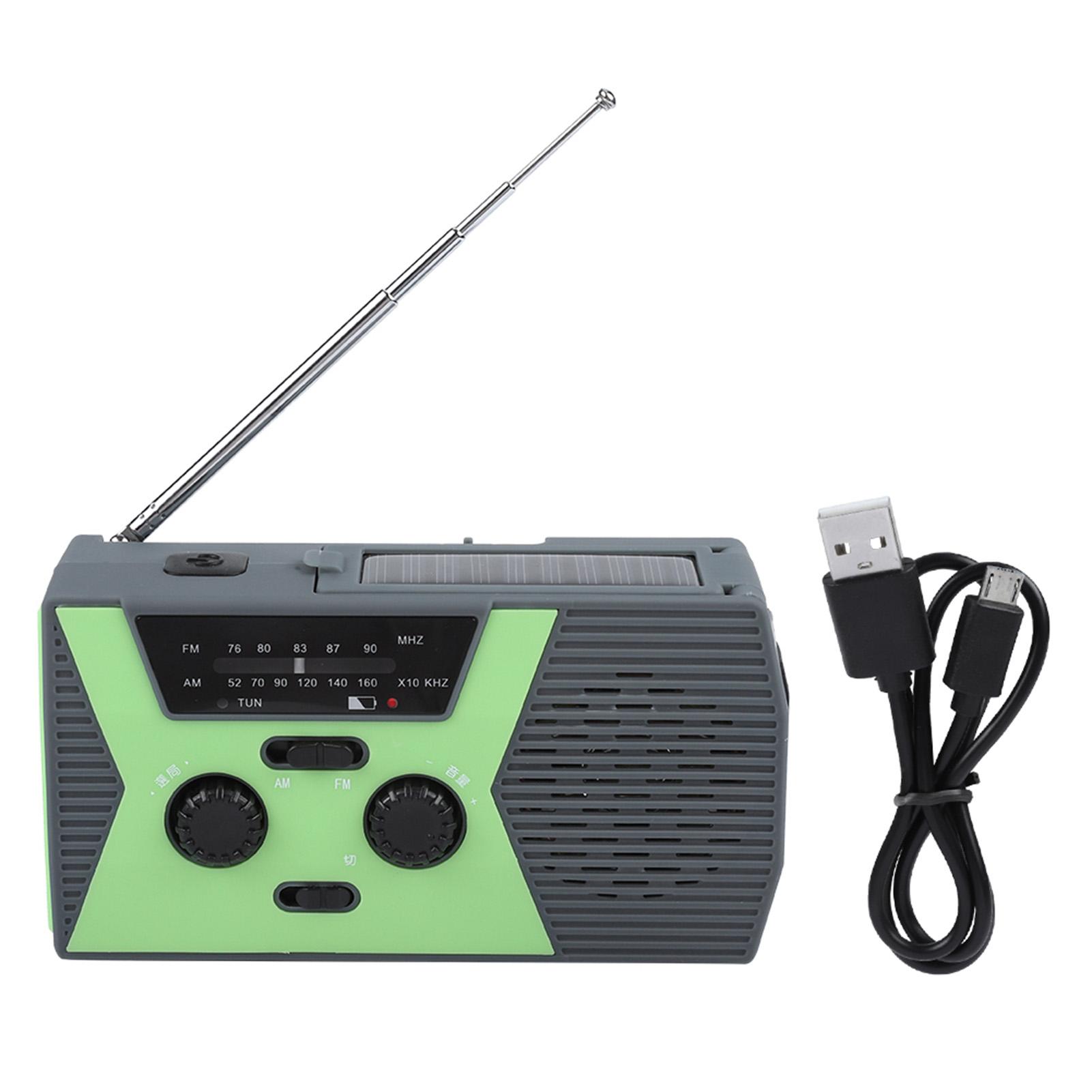 

Уличный солнечный погодный радиоприемник с рукояткой LED-фонарик AMFM NOAA Radio Green